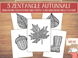 5 Mandala e Zentangle Autunnali Disegnati a Mano (NO AI) | Disegni Antistress da Colorare per la Classe | Arte e Immagine | Scuola Primaria e Secondaria (PDF) - riempitempo creativo - creatività e autoregolazione