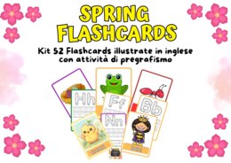 🌸🦋Spring Flashcards: Kit 52 Schede di Pregrafismo e Alfabeto Inglese🌸🦋