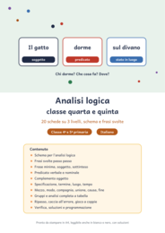 Analisi logica classe quarta e quinta: 20 schede