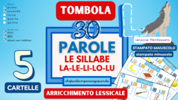 SILLABE LA LE LI LO LU – TOMBOLA PAROLE – CLASSI PRIMA E SECONDA – ANCHE PER NAI E BES