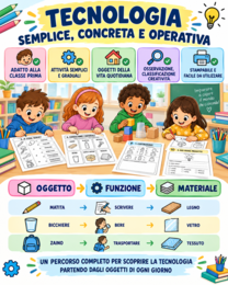 Tecnologia Classe Prima – Oggetti, Funzioni e Materiali - 14 Schede Operative