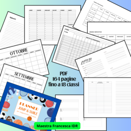 Planner JUMP & SMILE per insegnanti con 18 classi