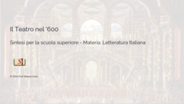 Il Teatro del '600: Commedia dell'Arte, Melodramma e Tragedia (PPTX Modificabile)