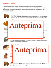 Problemi...di letargo; scoprire l'inverno con la matematica; classi 3/5