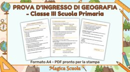 Prova d'Ingresso di Geografia - Classe 3ª Primaria (PDF pronto per la stampa)