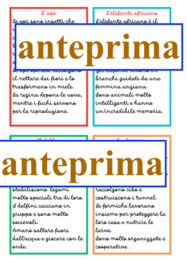 Carte di copiatura/ dettato con autocontrollo