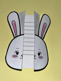 Biglietto coniglio apribile – Lavoretto Pasqua stampabile