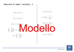 Addizione di numeri razionali | matematica | 26 colonne