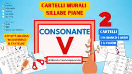 LE SILLABE VA VE VI VO VU - CARTELLI MURALI - SCHEDE OPERATIVE