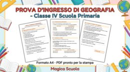 Prova d'Ingresso di Geografia - Classe 4ª Primaria (PDF pronto per la stampa)