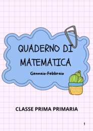 QUADERNO DI MATEMATICA – CLASSE PRIMA (GENNAIO/FEBBRAIO)