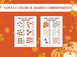 Schede Autunnali Conteggio Matematica per Infanzia e Prima Elementare | Attività Numeri 1–10 | Schede Didattiche Stampabili, Giochi Matematici, Conta e Collega, Conta e Colora, I SPY Autunno, Early Algebra, No Prep (5-7 anni)