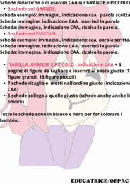 CAA: 29 Schede didattiche e di esercizi sul GRANDE e PICCOLO