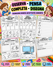 Tecnologia Classe Seconda | 18 Schede Operative | Soluzioni