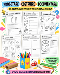 TECNOLOGIA CLASSE TERZA – Oggetti, Materiali, Funzioni e Progetti | 38 Schede Operative + Compito di Realtà+Soluzioni