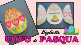 BIGLIETTO UOVO DI PASQUA con frase d'auguri