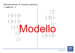 Moltiplicazione di frazioni positive e negative | matematica | 26 colonne
