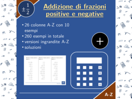 Addizione di frazioni positive e negative | matematica | 26 colonne