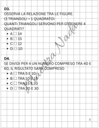 Simulazione Prove INVALSI di Matematica – Classe Quinta Scuola Primaria