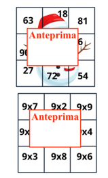 11 Puzzle delle tabelline di Natale- materiale concreto per la scoperta, la costruzione e il rinforzo