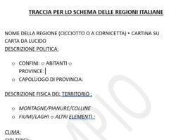schema per lo studio delle regioni
