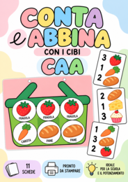 Conta e abbina con i cibi | CAA | Numeri e quantità da 1 a 3