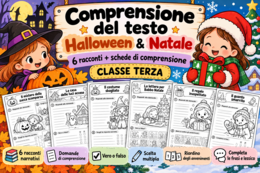 Comprensione del testo Classe Terza – 6 Racconti Halloween e Natale | Schede Italiano