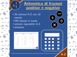 Aritmetica di frazioni positive e negative | matematica | 26 colonne