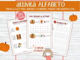 Quaderno dell'Alfabeto e Grafomotricità Autunnale (30 Pagine - Infanzia 5 anni, Cl. 1ª e BES/Sostegno) - Imparo le Lettere d'Autunno: 30 Schede di Grafomotricità, Tracciamento e Riconoscimento Lettere