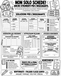 Bentornati Italiano Classe Quinta | Kit Prima Settimana di Scuola – Schede, Soluzioni e Autovalutazione