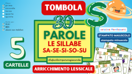 SILLABE SA SE SI SO SU – TOMBOLA PAROLE – CLASSI PRIMA E SECONDA – ANCHE PER NAI E BES