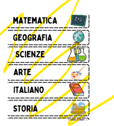 Etichette discipline per agenda visiva.