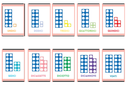 Flashcard dei numicon da 11 a 20