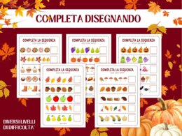 Pacchetto Attività di Logica Autunnali - Pattern | Sequenze e Ritmi | Infanzia e Prima Elementare (4-6 anni) | Early Algebra, Completa il Ritmo, Disegni dell'Autunno, Stampabile No Prep