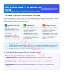 Marie Curie e le sue Scoperte | Kit Didattico + Schede Attività e Verifica (Classi 4ª e 5ª