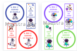 COCCARDA E SEGNALIBRO TEMA SPAZIO