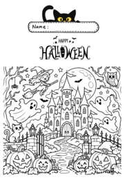 Halloween, disegno da colorare un omaggio da parte di Colorando