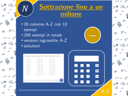 Sottrazione fino a un milione | matematica | 26 colonne