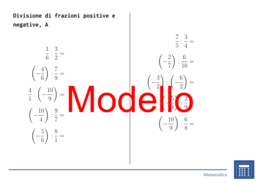 Divisione di frazioni positive e negative | matematica | 26 colonne