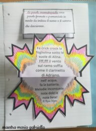 Introduzione alle onomatopee con testo pop-up in rima