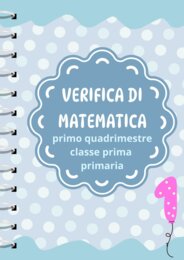 Verifica di primo quadrimestre matematica classe prima primaria