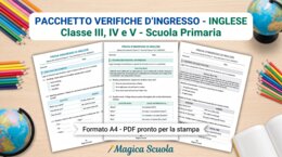 PACCHETTO VERIFICHE D'INGRESSO - INGLESE classe 3ª,  4ª  e 5ª - Scuola Primaria