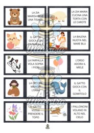 Domino con semplici frasi e immagini