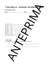 ALLENAMENTO 4 OPERAZIONI CON I DECIMALI