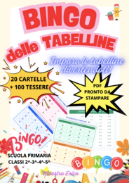 2 GIOCHI SULLE TABELLINE - Bingo + Gioco da tavolo "La sfida delle tabelline" -  Pack stampabile PDF