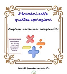 I TERMINI DELLE QUATTRO OPERAZIONI- Libretto + attività operativa concreta