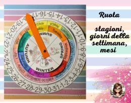 Ruota delle stagioni, dei mesi, giorni della settimana (versione in inglese)