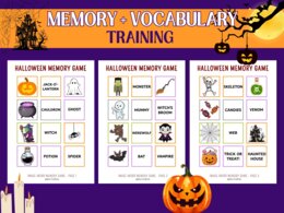 Memory di Halloween in INGLESE: Immagini e Vocabolario | Scuola Infanzia e Primaria (PDF A4) - English vocabulary - Trick or Treat!