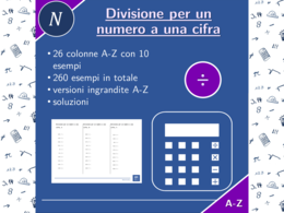Divisione per un numero a una cifra | matematica | 26 colonne