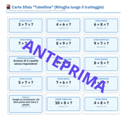 2 GIOCHI SULLE TABELLINE - Bingo + Gioco da tavolo "La sfida delle tabelline" -  Pack stampabile PDF